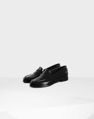 Hunter Original Gloss Penny Loafers Dame Svarte | NO-4915QUK