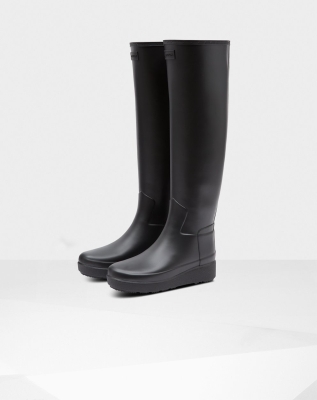 Hunter Refined Slim Fit Knee-High Chelsea Støvler Dame Svarte | NO-3216ZKF