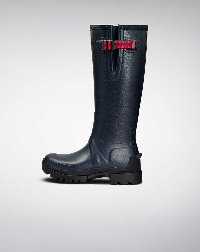 Hunter Balmoral Side 3mm Neoprene Wellington Kort Gummistøvler Dame Marineblå | NO-2567JXA