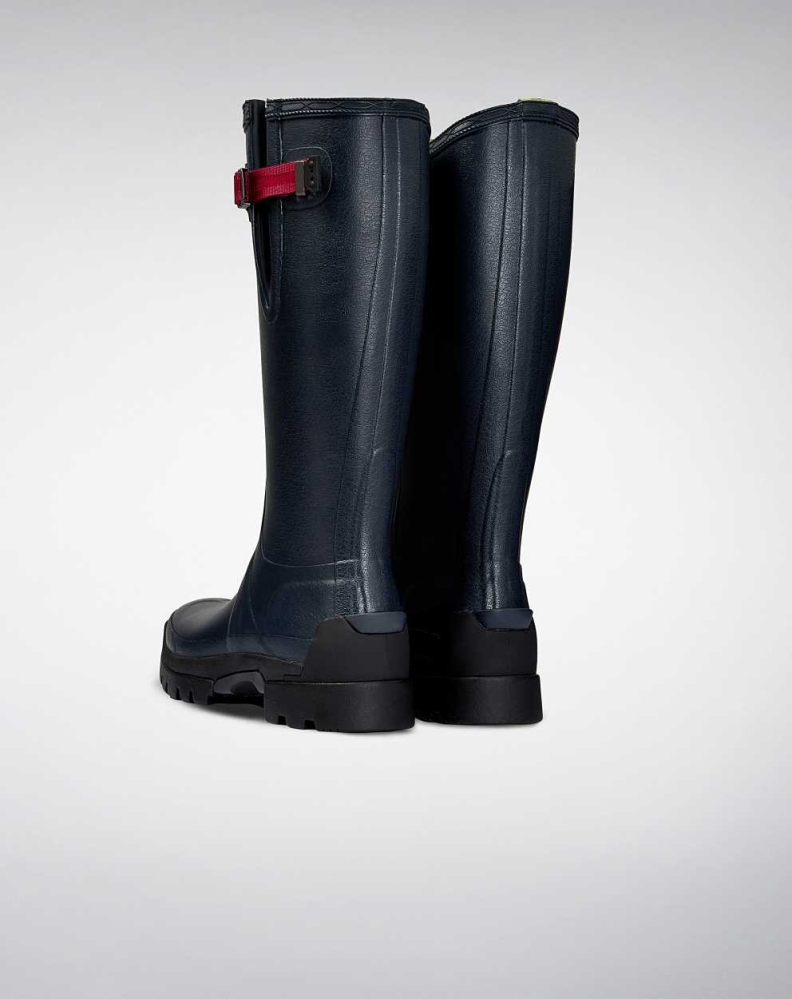 Hunter Balmoral Side 3mm Neoprene Wellington Kort Gummistøvler Dame Marineblå | NO-2567JXA