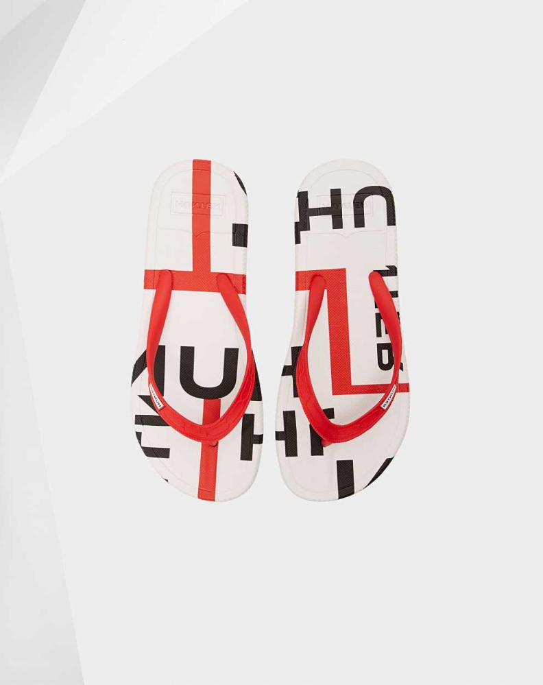 Hunter Original Exploded Logo Flip Flops Dame Rød | NO-0856TUP