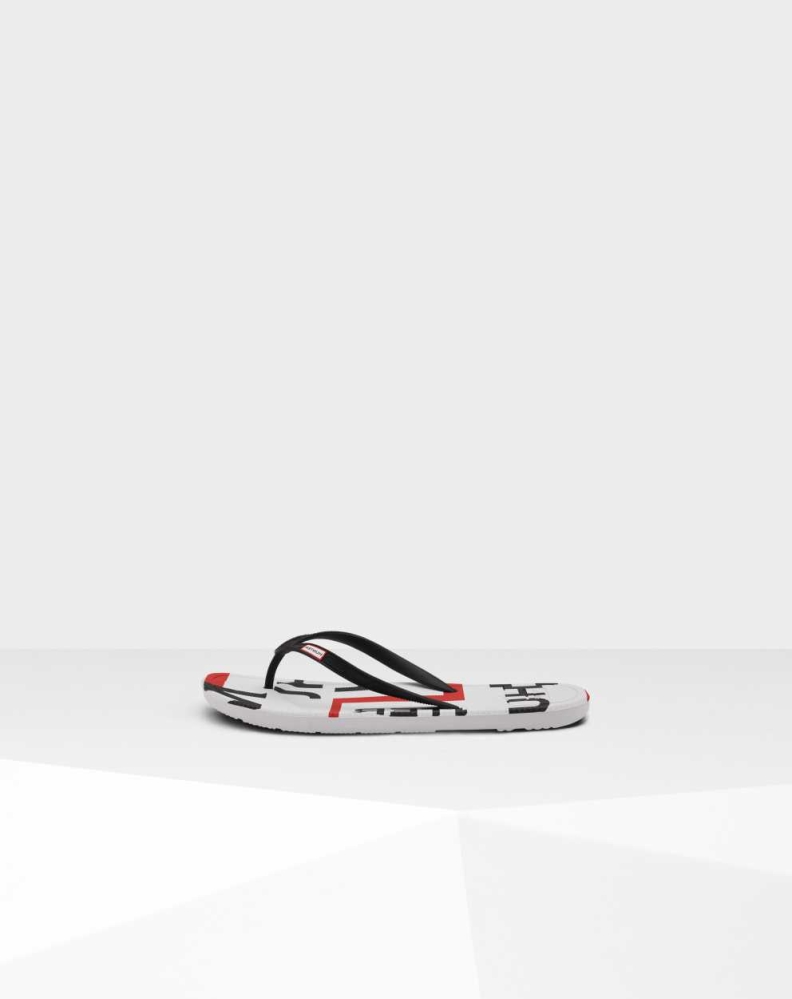 Hunter Original Exploded Logo Flip Flops Herre Svarte | NO-4927FGN