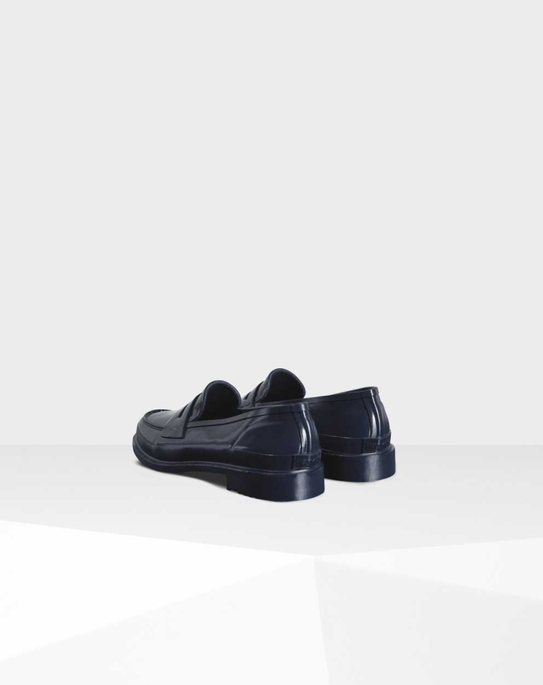 Hunter Original Gloss Penny Loafers Dame Marineblå | NO-4268CEG