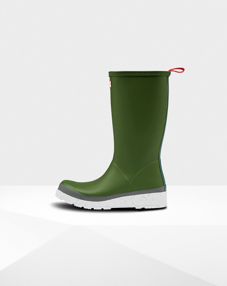 Hunter Original Høye Speckle Rain Spill Boots Dame Grønn Hvite | NO-3019LWM