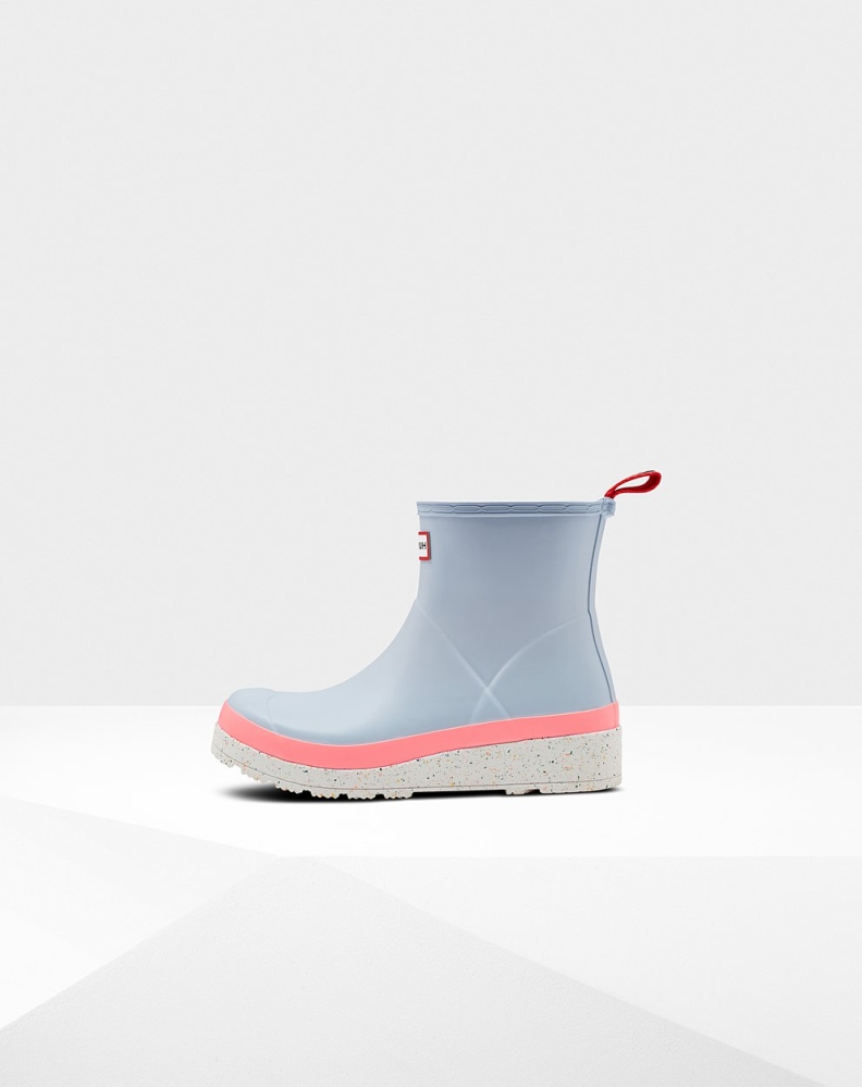 Hunter Original Kort Speckle Rain Spill Boots Dame Blå Rosa | NO-0247BVA